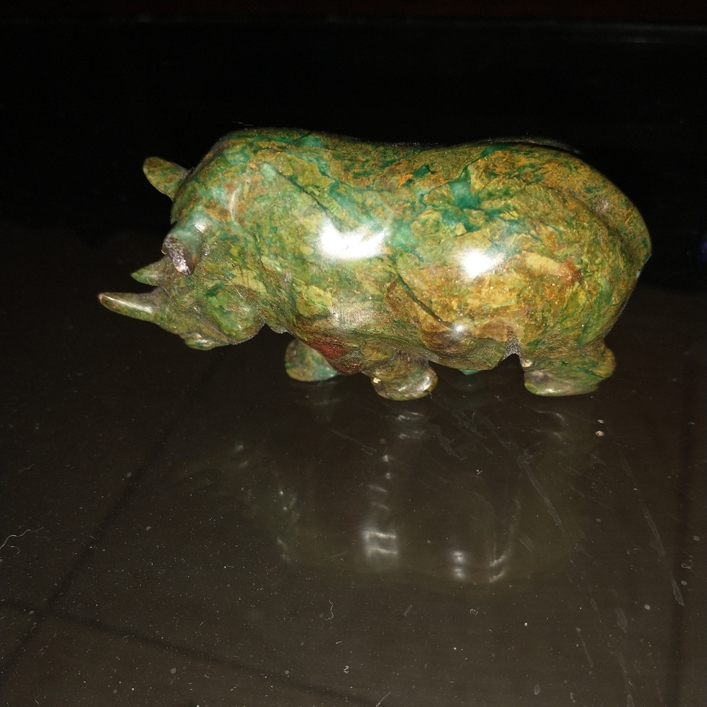 Natural stone Rhino figurine